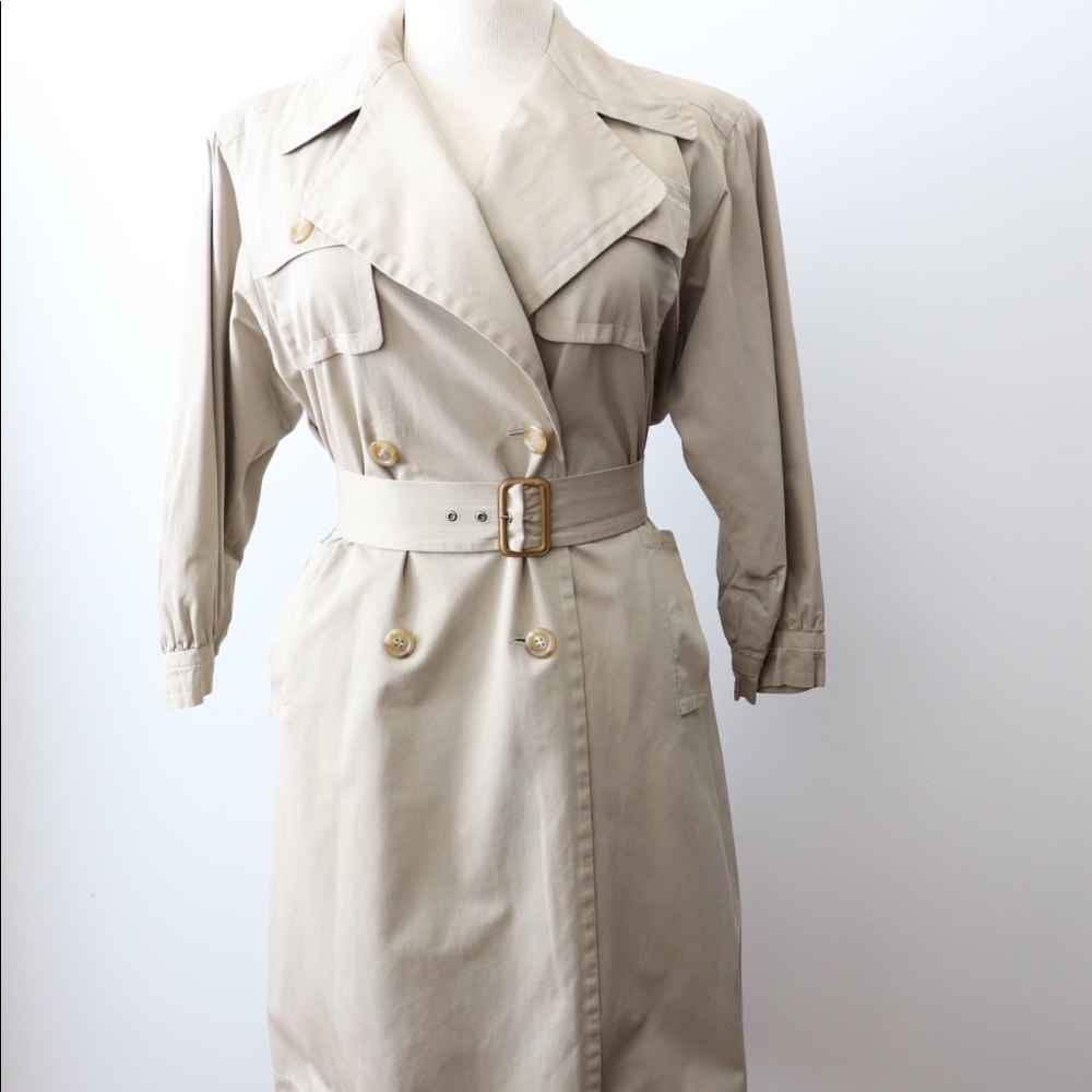 Vintage 70's Ysl Rive Gauche Khaki Double Breaste… - image 5